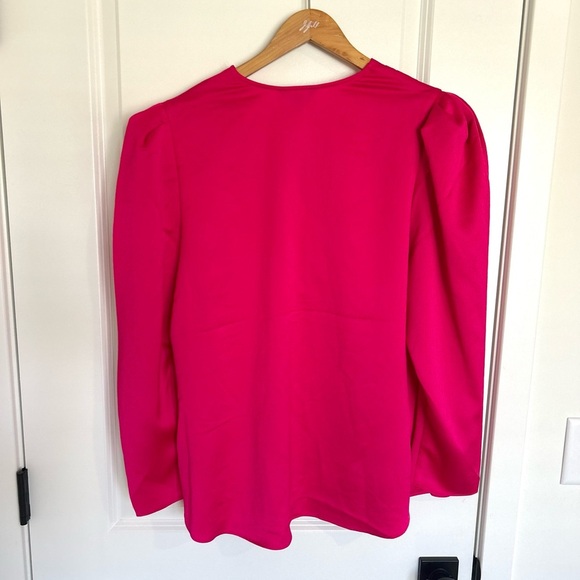 NWT Express Pink Long Sleeve Wrap Blouse Large - Picture 4 of 4